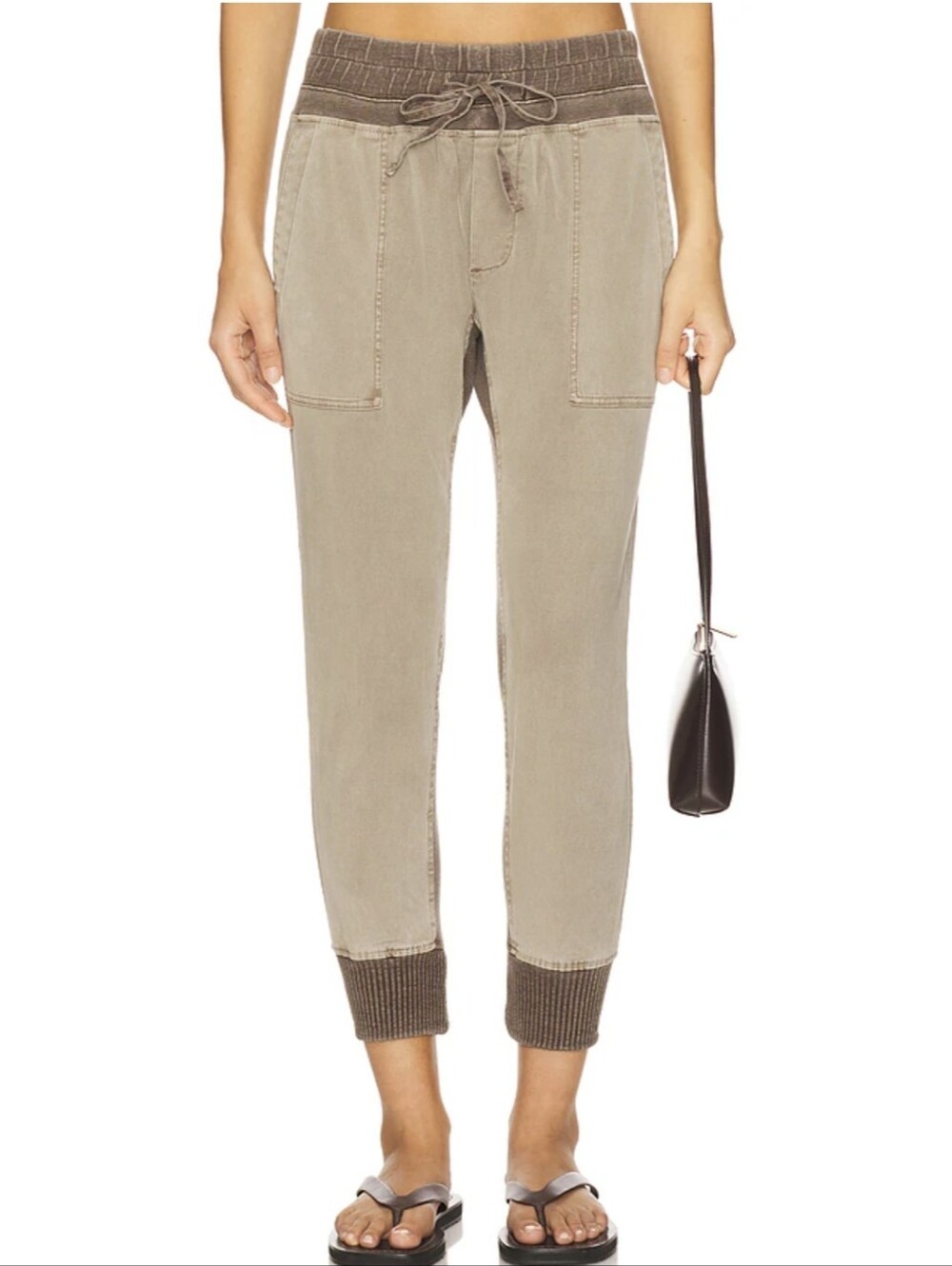 James Perse Mixed Media Pant in Coyote - Picture 10 of 16